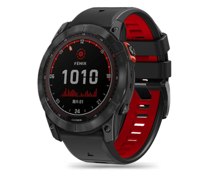 Pasek i akcesoria do zegarków TECH-PROTECT Iconband Pro do Garmin Fenix (26mm) Black/Red 9319456605082